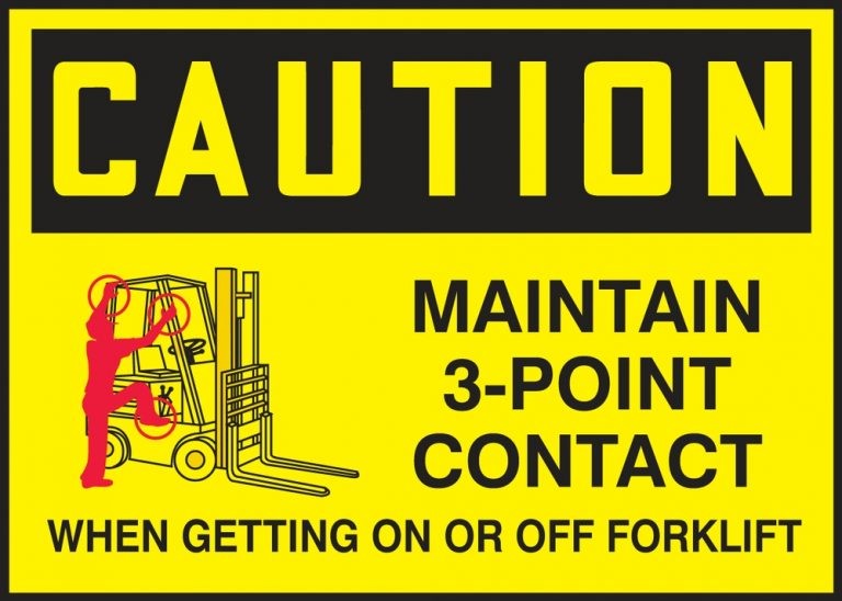 forklift three points of contact